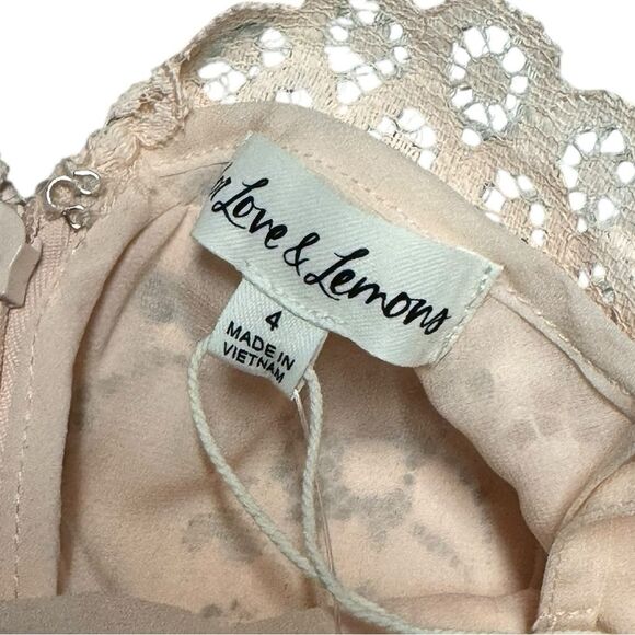 NWT women’s FOR LOVE & LEMONS X ANTHROPOLOGIE Karissa peach pink gown size 4 - Picture 8 of 11